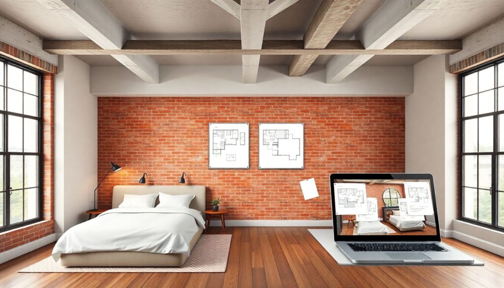 Спальня в стиле лофт: особенности планировки и материалов - иллюстрация