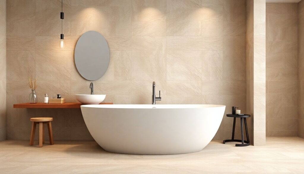 Дизайн ванной: тренды плитки и сантехники - иллюстрация