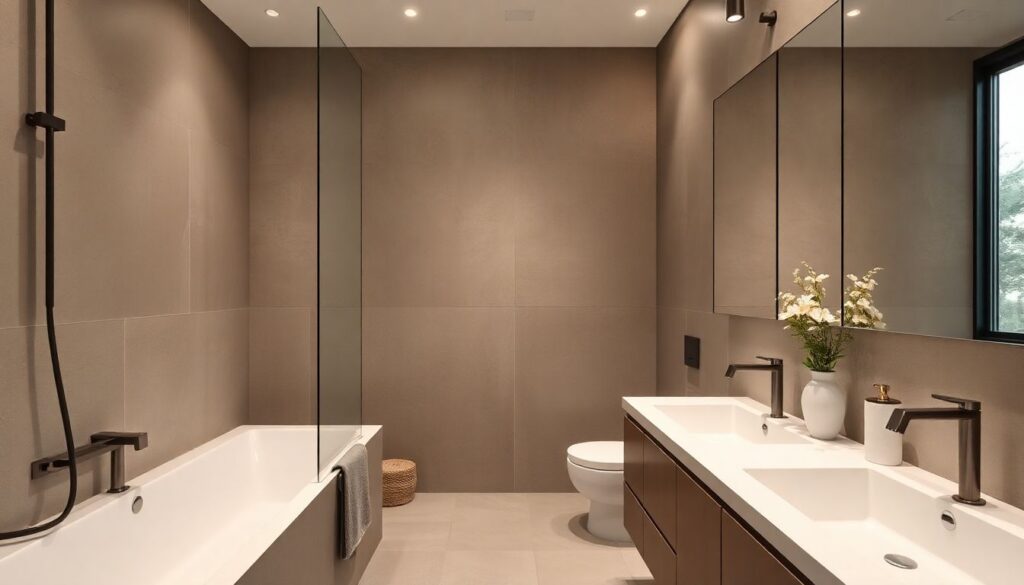 Дизайн ванной: тренды плитки и сантехники - иллюстрация