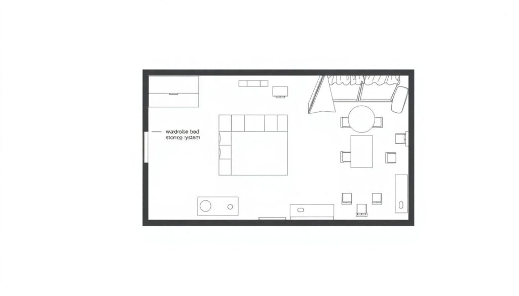Студийная квартира: зонирование и функциональная мебель - иллюстрация