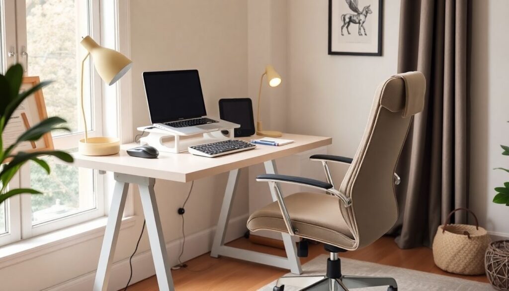 Эргономика рабочего места дома: организация домашнего офиса - иллюстрация