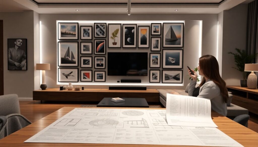 Галерейная стена в квартире: акценты и размещение экспозиции - иллюстрация